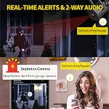 Septekon Security Camera Outdoor 2 Pack 2K Dual Antenna WiFi IP66 Night Vision view 2