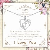 925 Sterling Silver Infinity Heart Necklace for Women/Mom/Daughter/Granddaughter/Grandma/Sister Dainty Heart Pendant Jewelry Gifts for Women Birthday Wedding Anniversary Mothers Day Valentines