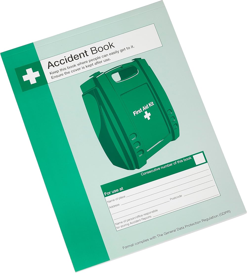 Safety First Aid Group Accident Book A4 - 53 Records, GDPR Compliant
