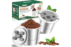 CAPMESSO Reusable K Cups for Keurig: 2025 Updated My K cup Metal Coffee Filter Refillable Coffee Pods with 5 Holes - for K Supreme/K Slim/K-Duo Gen2/K-Brew Chill with MultiStream Technology (2 Pack)