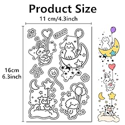 CRASPIRE Cartoon Animal Clear Stamps Cow Rabbit Cat