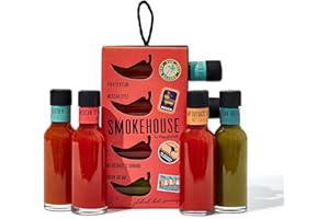 Smokehouse by Thoughtfully Global Hot Sauce Gift Set, Internationally Inspired Flavors Include Puerto Rico, Cuban & More, Set of 4
