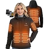 SOLJIKYE Heated Jacket for Women with 12V 20000 mAh Battery Pack, Women's Winter Jackets Soft Shell Electric Heated Coat