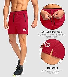 Men's Running Shorts with Zipper Pockets Quick Dry