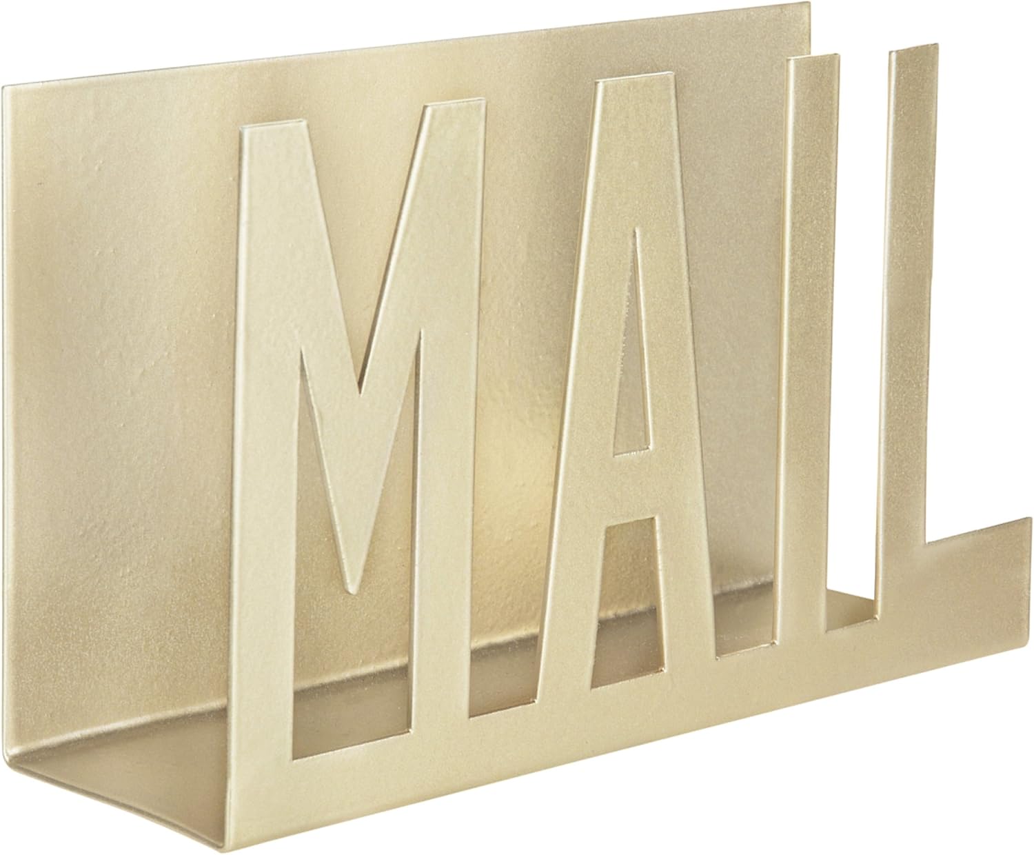 MyGift Modern Brass-Tone Metal Cutout-Design Mail Holder