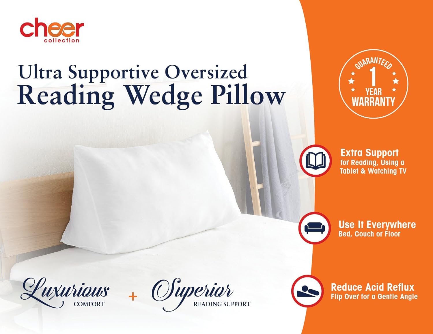 Cheer Collection Pillowcase for Wedge Pillow: Home & Kitchen