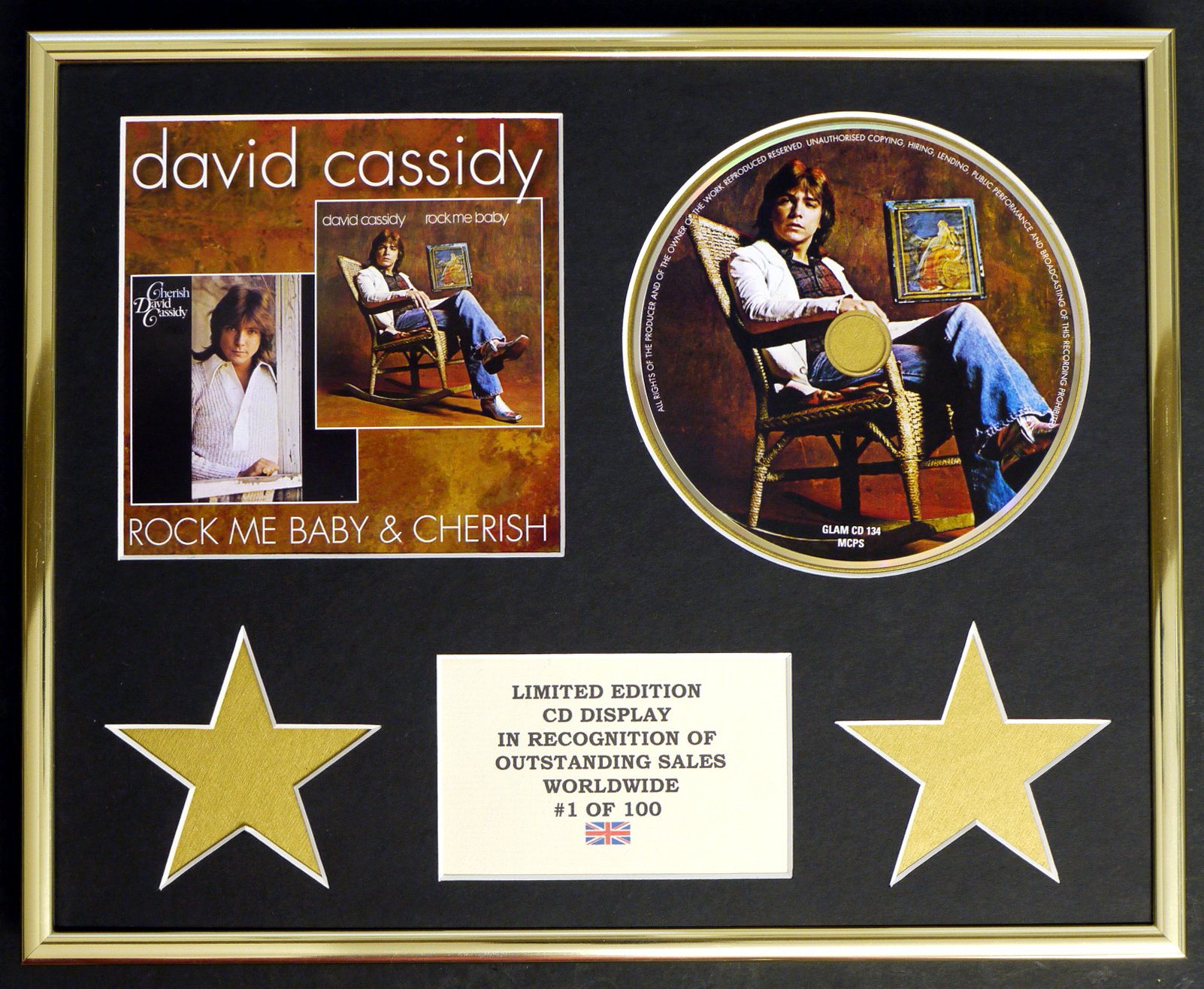 DAVID CASSIDY/CD DISPLAY/LIMITED EDITION/COA/ROCK ME BABY & CHERISH