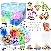 Fuse Beads Kit for Kids-12 Colors 10mm Bead Craft Set with Storage Box, Pegboard, Ironing Paper and Accessories, DIY Craft Kits, Arts and Crafts Set Toys Gifts for Girls & Boys Birthday Christmas