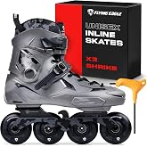 FlyingEagle X3 Shrike Unisex Inline Roller Skates Outdoor, 11 Size Options | Shock Absorber, EGO Lite Aluminum Frame, Rockerable Axles, 85A Wheels, ABEC-7 Bearings, Urban Fitness