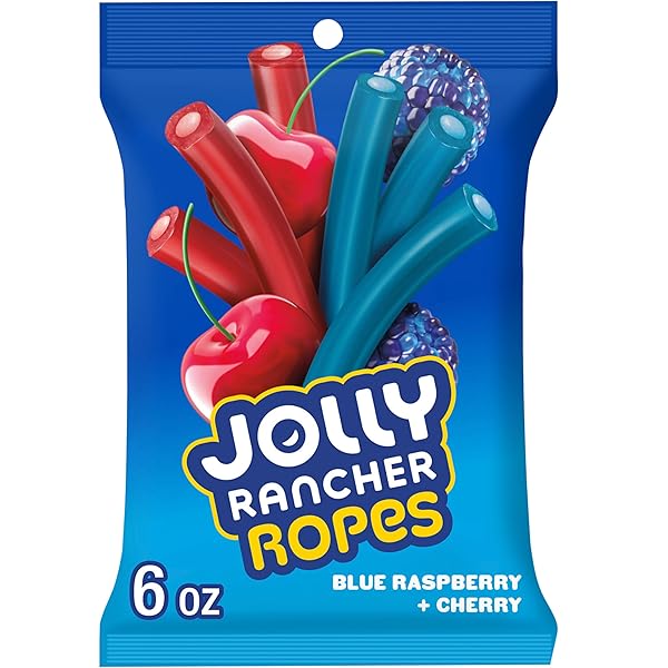 JOLLY RANCHER ROPES BLUE RASPBERRY AND CHERRY FLAVORED...