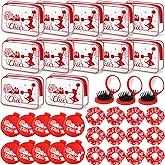 Yungyan 36 Pcs Red Cheer Gifts 12 Red Cheer Makeup Bag for Women Party Favors Team Gifts with 12 Sport Hair Scrunchies 12 Round Portable Folding Brush