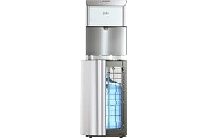 Brio Moderna Bottom Load Water Cooler Dispenser - Tri-Temp, Adjustable Temperature, Self-Cleaning, Touch Dispense, Child Safety Lock, Holds 3 or 5 Gallon Bottles, Digital Display and LED Light