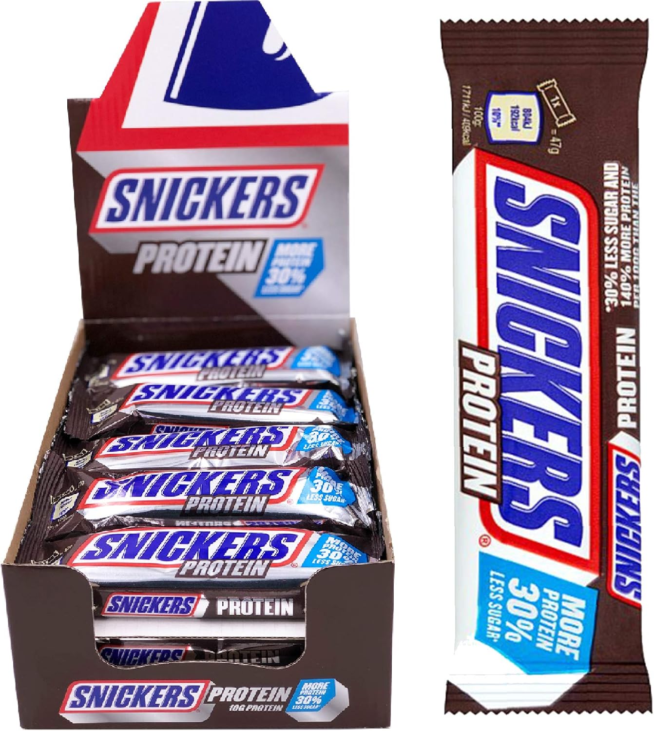 Snickers Chocolate Protein Bar 18 x 47gram More Protein Less Sugar