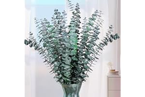 Eslibin 21 Pcs Real Dried Eucalyptus Stems, 17" Natural Fresh Eucalyptus Branches for Shower, Greenery Leaves for Vase Filler, Fragrance, Fresh Silk Dry Live Plants Decor