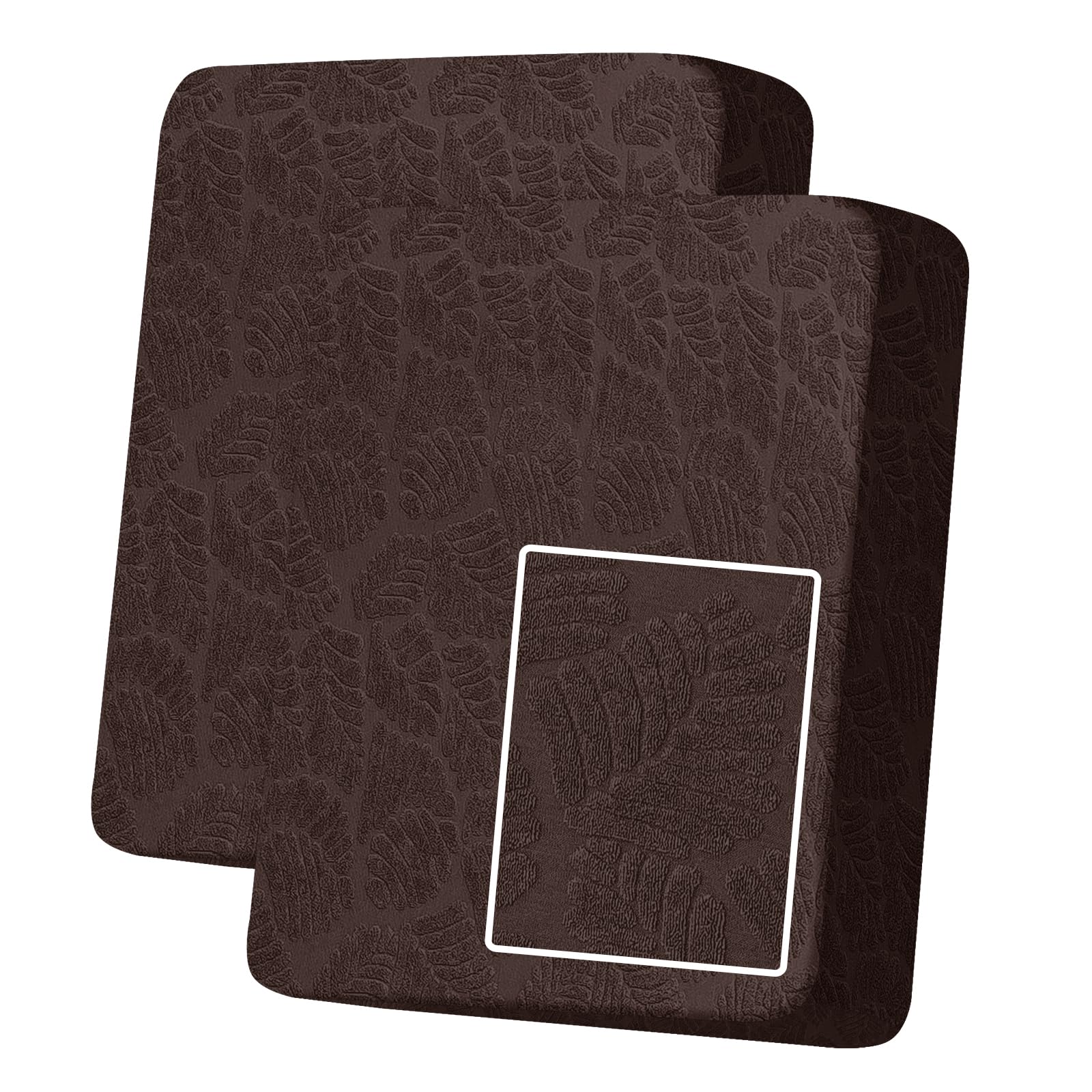 MAXIJIN Stretch Sofa Seat Cushion Cover Jacquard Sofa Seat Cover Non-Slip Couch Seat Slipcover Protector Replacement for Individual Cushion with Elastic Bottom (Coffee, 1 Seater*2)