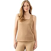 Kasper Women's Sleeveless Square Neck Herringbone Top