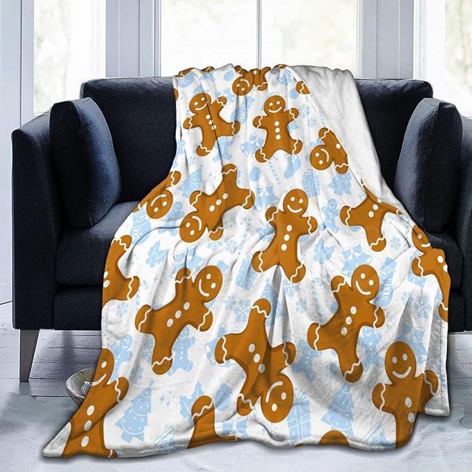 Flannel Blanket Gingerbread Man Traditional Christmas Cookie Tile