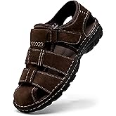 Jousen Men's Sandals Leather Open Toe Beach Sandal Outdoor Summer Sport Hiking Sandals