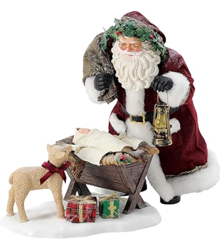 Amazon.com: Possible Dreams Clothtique Santa With White Coat