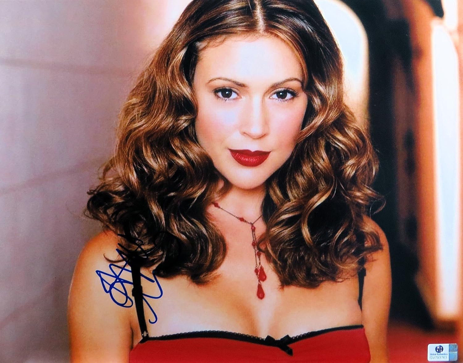 Alyssa Milano Signed Autographed 11x14 Photo Charmed Sexy Curly