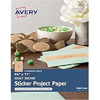 Amazon.com : Avery Printable Sticker Paper, 8.5" x 11", Kraft Brown ...