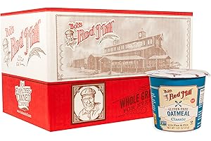 Bob's Red Mill GF Oatmeal Cup, Classic, 1.81 Ounce Cup (Pack of 12) - Non-GMO, Vegan, Whole Grain, Kosher