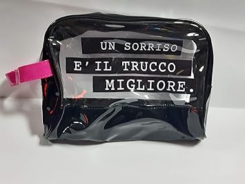 Beauty Con Frasi Un Sorriso E Il Trucco Migliore Mood Amazon It Valigeria