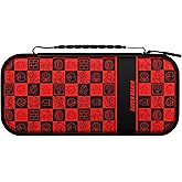PDP Nintendo Switch Travel Case Plus GLOW with Wrist Strap, Built-in Stand & Game Storage Pockets, Officially Licensed for Switch Lite/OLED: Super Mario Icon Red & Black (Glow in the Dark)