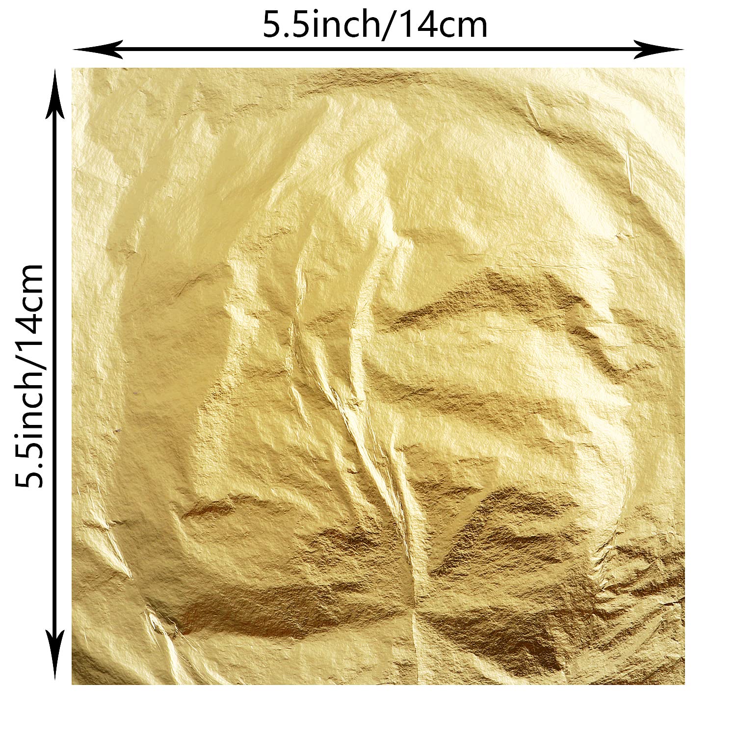 Gold Leaf Sheets for Arts, Painting, Gilding Crafting, Decoration, 5.5 by 5.5 Inches Imitation Gold Foil Sheets 100pcs