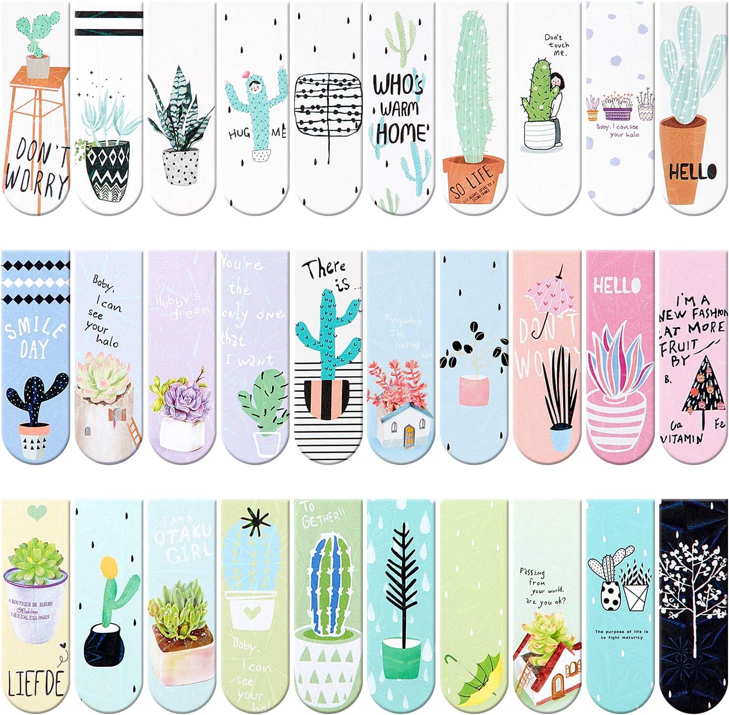 30 Pieces Magnet Magnetic Bookmarks Cute Magnet Page Markers Page Clips 