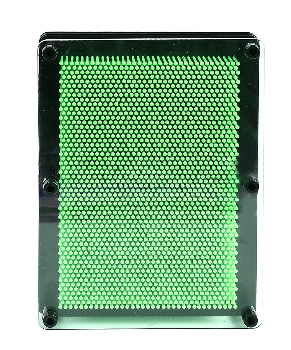 MICKYU Classic Pin Art Board Game 3D Large Size Desk Toy Sculpture for Children Adults 6 x 8 inches,Green