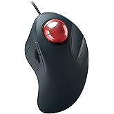 PORLEI Wired Trackball Mouse for Large Hands, Ergonomic Design Reduces Wrist & Muscle Strain, Precision Tracking with Easy Index Finger Control, Compatible with PC, Laptop, Windows, Mac, Red