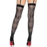 Leg Avenue Womens Micro Net Butterfly Backseam Thigh Highs