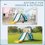 AIYAPLAY Kids Slide 5-in-1 Toddler Playset Basketball Hoop Climber Telescope view 8