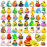 150Pcs Jeep Ducks with Tags for Ducking,50 Rubber Ducks+50 Tags+50 Straps,Toddler Baby Bath Toys Party Favors
