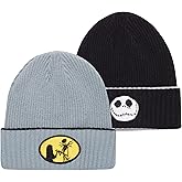 Disney Men’s Winter Hat – 2 Pack Knit Cuffed Beanie: Nightmare Before Christmas Jack Skellington, Lilo and Stitch