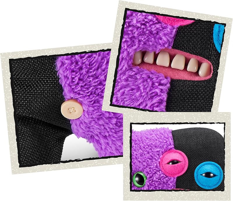 Misfit Monsters Serie 1 da 23 cm di ZURU, peluche Funny Ugly Monster (Reekalien - Purple & Black) — foto 3 di 7