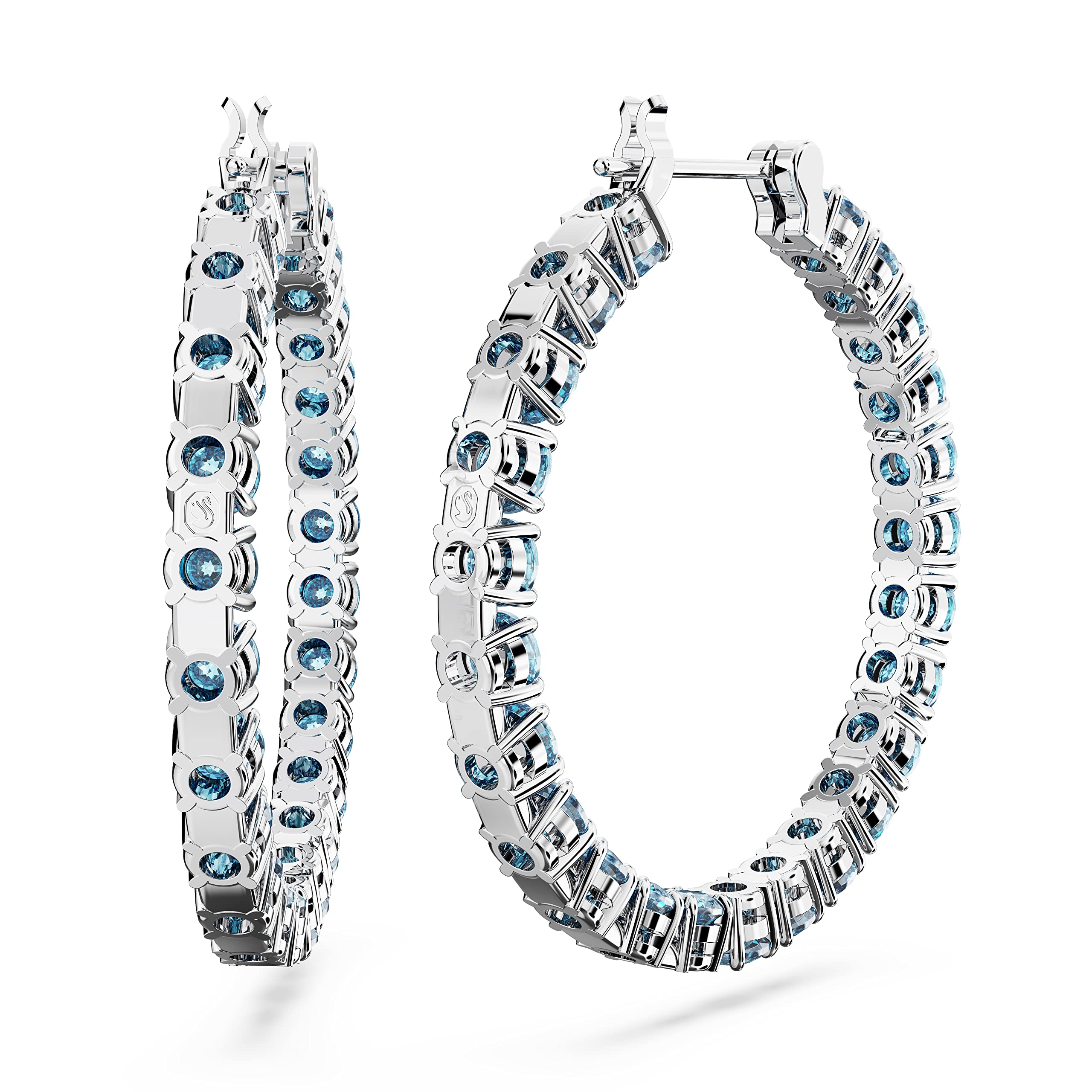 Swarovski Matrix Hoop Earrings Collection, Crystals on Metal Finish Settings