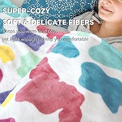 GEULAY Queen Size Blanket Girls Rainbow Blanket