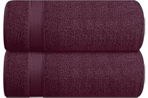 Belizzi Home Cotton 2 Pack Oversized Bath Sheet 35x70, Large Bath Sheet, Ultra Soft, Absorbent, Compact, Eco-Friendly, Recyclable, Quick Drying and Lightweight Towel - Burgundy