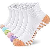 Airacker Athletic Quarter Socks with Cushion Running Ankle Socks for Men Women 6 Pairs