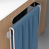 HUFEEOH Hand Towel Holder, Self Adhesive Towel Bar Towel Holder for Kitchen Cabinet, Stainless Steel Bath Towel Holder Stick on Wall
