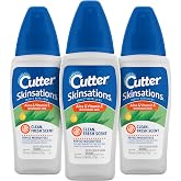 Cutter Skinsations Mosquito and Insect Repellent Bug Spray 6 Oz, 3 Pack | Repels Mosquitoes, Ticks, Gnats, Biting Flies, Chiggers &amp; Fleas, 7% DEET, Contains Aloe &amp; Vitamin E, Clean Fresh Scent