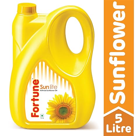 Fortune Sunlite Refined Sunflower Oil Can, 5L