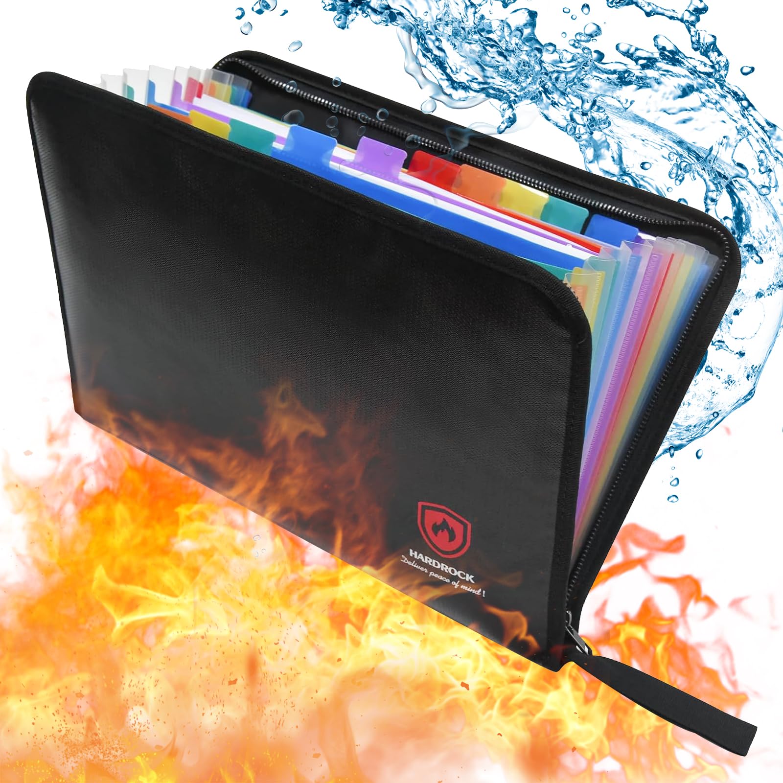 Photo 1 of Fireproof Accordion File Organizer,Important Document Organizer,end of Life Planner Organizer Binder?Expanding Portable fire Proof Document Bag?Waterproof Folio Holder File folders for A4 Paper