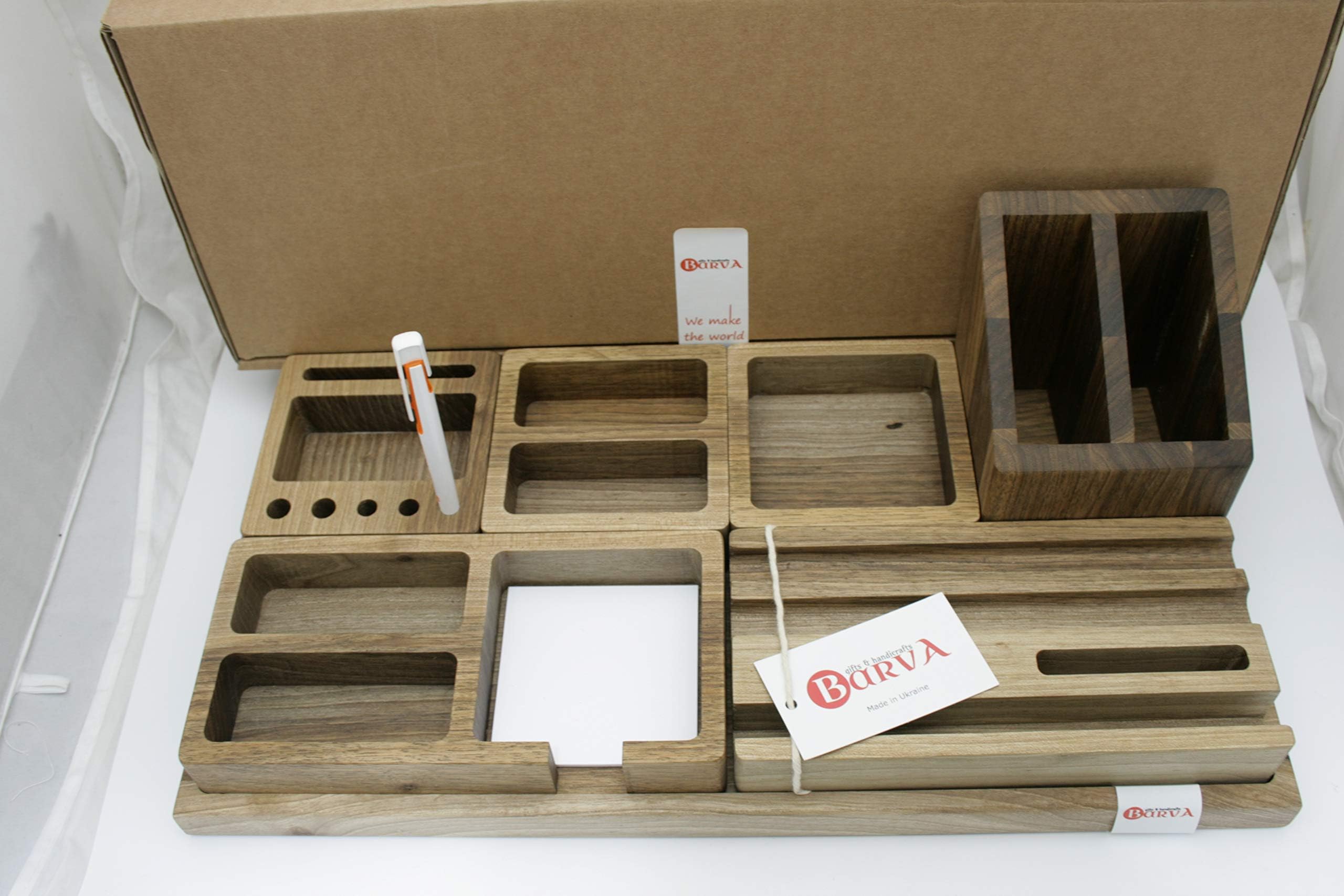 Desktop Organizer Cell Phone Stand Watch Holder. Men Wireless Device Dock Organizer Wood Mobile Base Nightstand Charging Docking Station. Women Accessories Wooden Storage