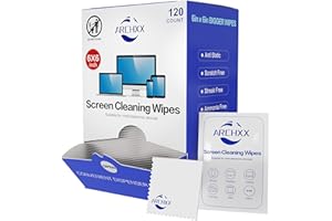 ARCHXX Screen Wipes for Electronics, 120 Count 6"x6" Pre-Moistened Screen Cleaner for Screens, Computer,Laptop,Tablet,Phone,Monitor,Car Screen Cleaner, Lens Wipes Individually Wrapped