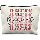 KBRCT Nurse Makeup Bag for Women, Future Nurse Gifts for Women, Nurses Appreciation Gifts Cosmetic Bag for Purse, Pink Medical Makeup Zipper Pouch