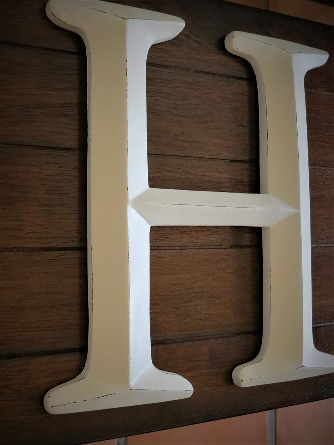 Amazon Com Large Letter H Or Pick Letter Antique White Or Pick Color Wall Or Shelf Letter Farmhouse Decor Handmade