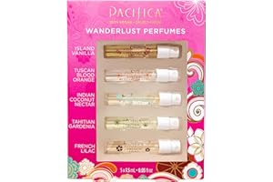 Pacifica Beauty, Wanderlust Spray Perfume Trial Set, Island Vanilla, 5 Scents, Fragrance Sampler Gift Set, Natural & Essential Oils, Clean, Vegan & Cruelty Free